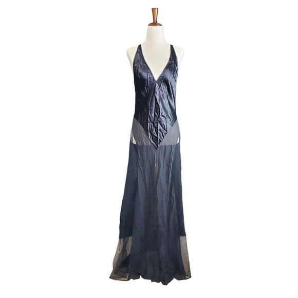 Vintage Y2k Victoria's Secret Silk Maxi Slip Tulle Paneled- Size Medium - Picture 1 of 3